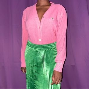 Vintage Lacoste cardigan - baby pink - size medium